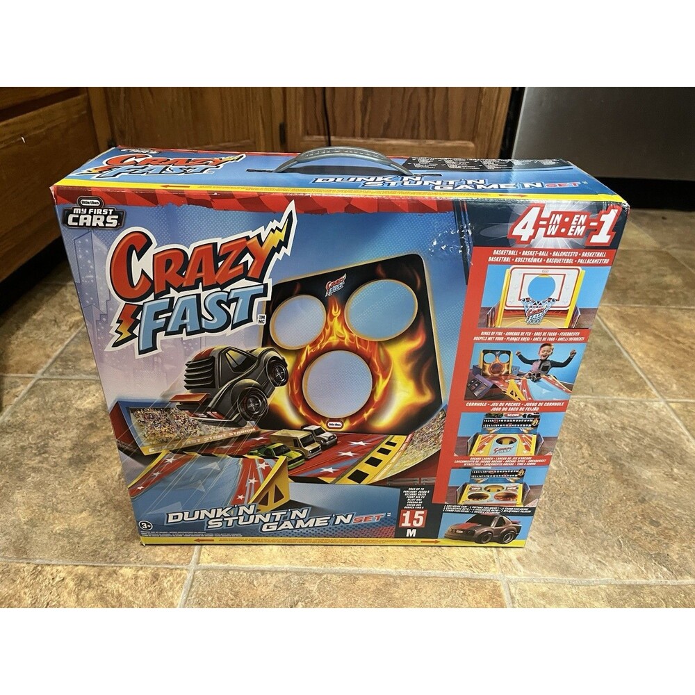 Little Tikes® My First Cars™ Crazy Fast™ 4-in-1 Dunk’n Stunt’n Game’n NIB
